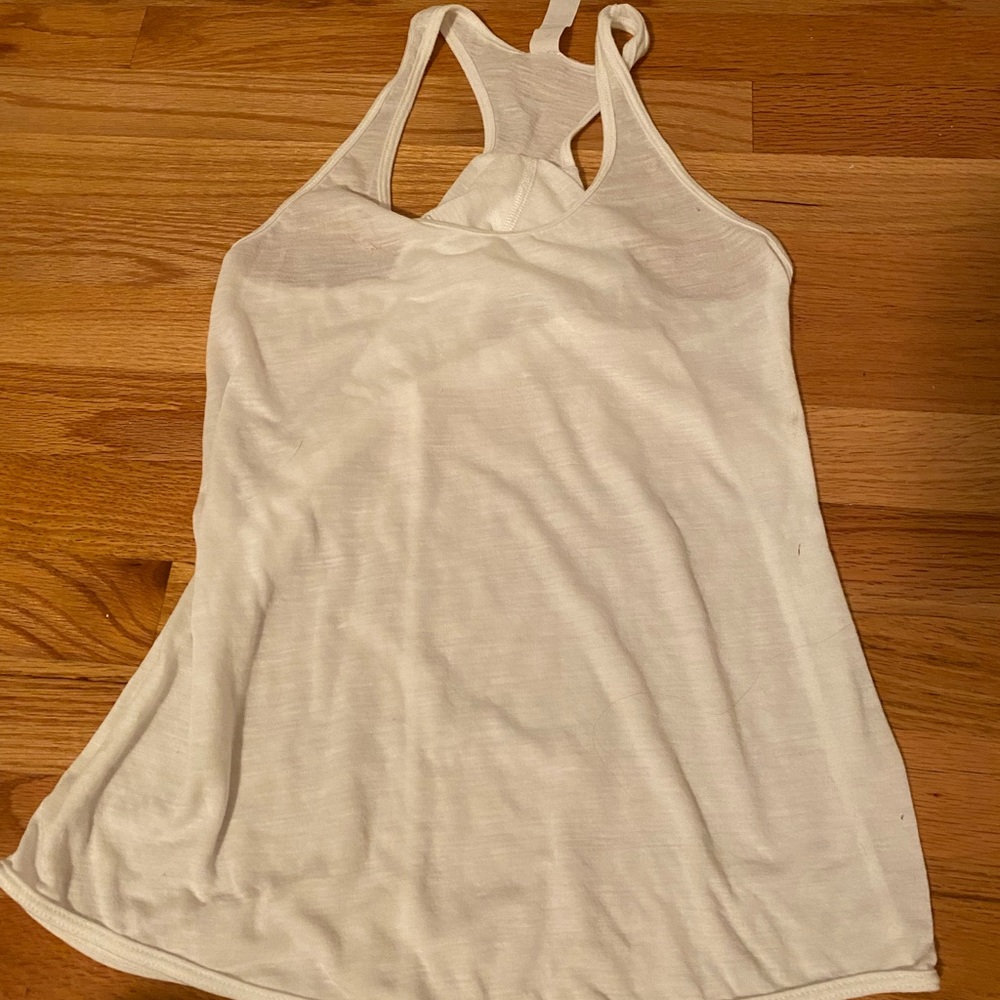 white athletic tank top